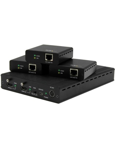Juego Extensor HDBaseT de 3 Puertos - Alargador HDMI por Cable Cat5 con 3 Receptores - Hasta 4K