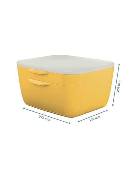 53570019 bandeja de escritorio/organizador Poliestireno (PS) Blanco, Amarillo