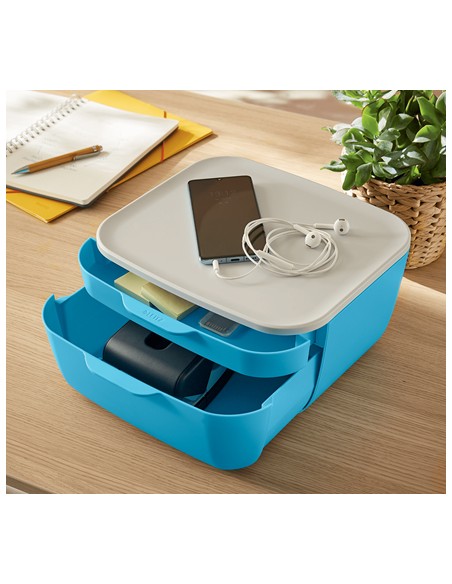 53570061 bandeja de escritorio/organizador Poliestireno (PS) Azul, Blanco