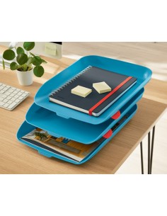 53582061 bandeja de escritorio/organizador Poliestireno (PS) Azul 2