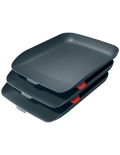 53582089 bandeja de escritorio/organizador Poliestireno (PS) Negro