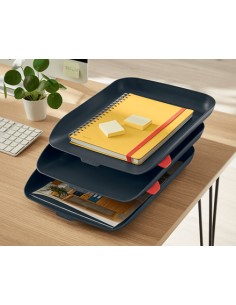 53582089 bandeja de escritorio/organizador Poliestireno (PS) Negro 2