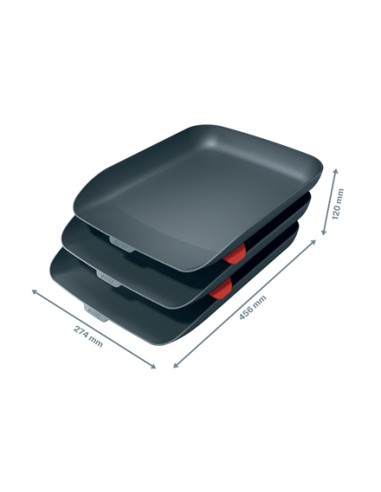 53582089 bandeja de escritorio/organizador Poliestireno (PS) Negro