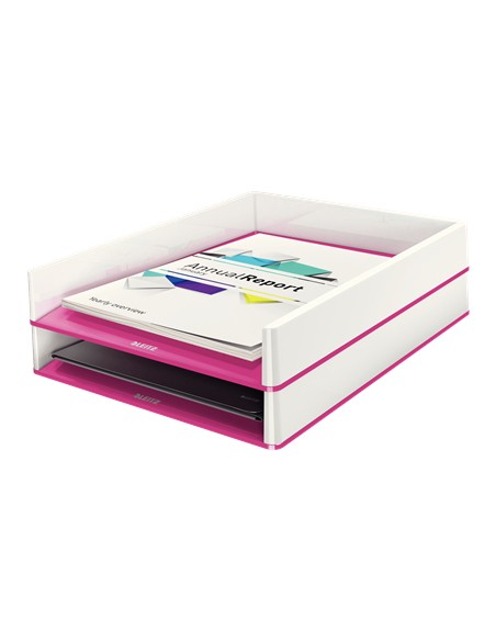 53611023 bandeja de escritorio/organizador Poliestireno Metálico, Rosa