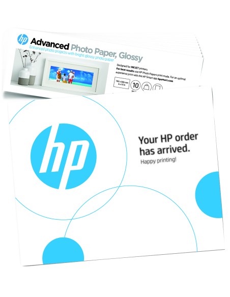 Papel fotográfico Advanced, brillante, 65 libras, 4 x 12 pulgadas (101 x 305 mm), 10 hojas