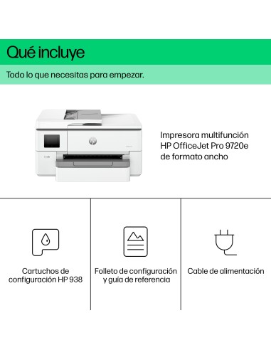 OfficeJet Pro Impresora multifunción HP 9720e de formato ancho, Color, Impresora para Oficina pequeña, Impresión, copia, escáne
