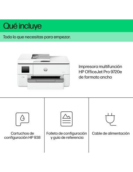 OfficeJet Pro Impresora multifunción HP 9720e de formato ancho, Color, Impresora para Oficina pequeña, Impresión, copia, escáne