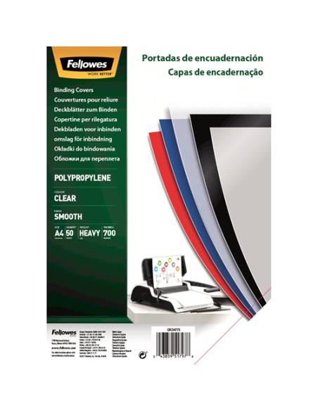 Portadas Polipropileno A4 700 Micras Transparente Pack 50 Uds