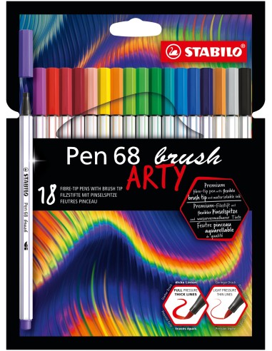 Pen 68 brush ARTY rotulador Colores surtidos 18 pieza(s)
