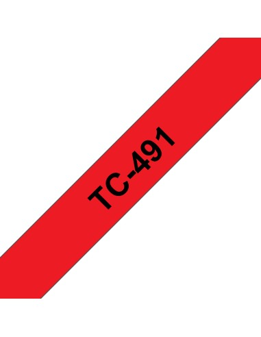 TC-491 cinta para impresora de etiquetas Negro sobre rojo
