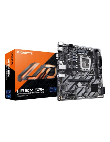 H810M S2H Placa base - Procesadores Intel Core Ultra (Serie 2), VRM de 4+1+2 fases, hasta 6400 MHz DDR5, 1xPCIe 4.0 M.2, LAN 1Gb