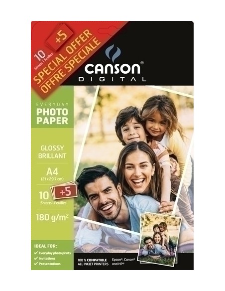 P.INKJET CANSON FOTO A4 180g 10+5h GLOS.