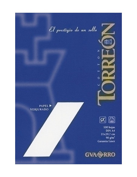 PAPEL VERJUR.A4 TORREON 90g 100h BLANCO