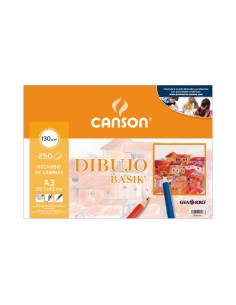 PACK 250H CANSON BASIK 130G A3 RETRAC. LISO