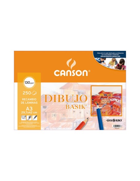 PACK 250H CANSON BASIK 130G A3 RETRAC. LISO