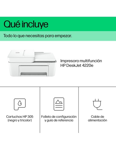 Impresora multifunción HP DeskJet 4220e, Color, Impresora para Hogar, Impresión, copia, escáner, HP+  Compatible con el servici