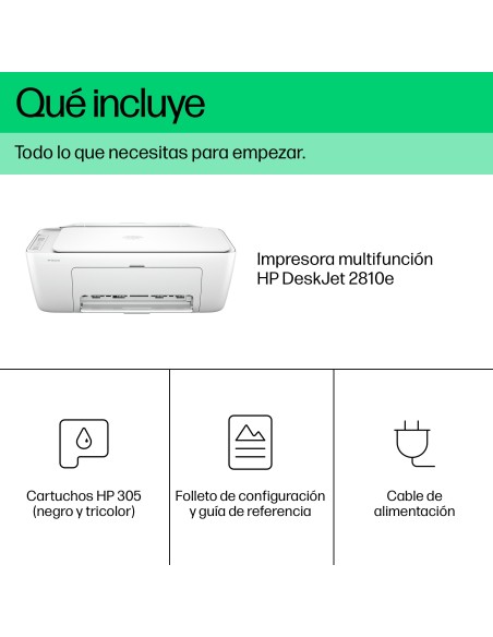 DeskJet Impresora multifunción 2810e, Color, Impresora para Hogar, Impresión, copia, escáner, Escanear a PDF