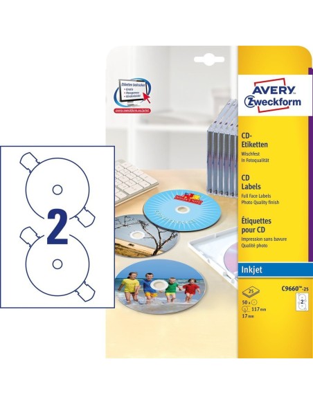 C9660-25 etiqueta autoadhesiva Alrededor Permanente Blanco