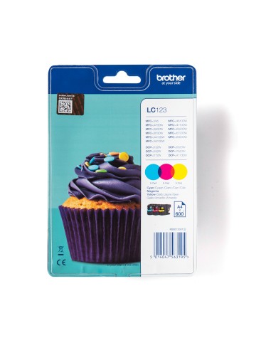 LC123RBWBP cartucho de tinta 3 pieza(s) Original Cian, Magenta, Amarillo
