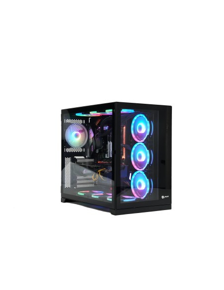 Caja Atx gaming Zeus black RGB cristal templado USB 3.0 Escritorio Negro