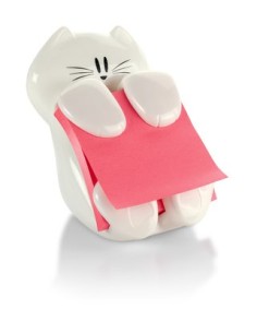 Pop-up Notes Dispenser for 3 in x 3 in Notes, Cat Dispenser