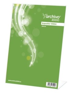 ARCHIVO 2000 EXPOSITOR SOBREMESA EN FORMA DE L DIN A4 VERTICAL 95X210X305 MM CRISTAL TRANSPARENTE