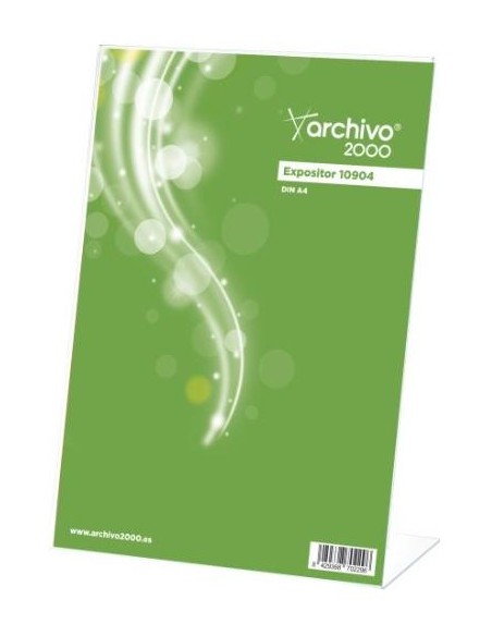 ARCHIVO 2000 EXPOSITOR SOBREMESA EN FORMA DE L DIN A4 VERTICAL 95X210X305 MM CRISTAL TRANSPARENTE