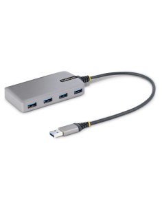 Hub USB de 4 Puertos - USB 3.0 de 5Gbps - Alimentado por el Bus - Concentrador de 4 Puertos USB-A con Alimentación Opcional - L