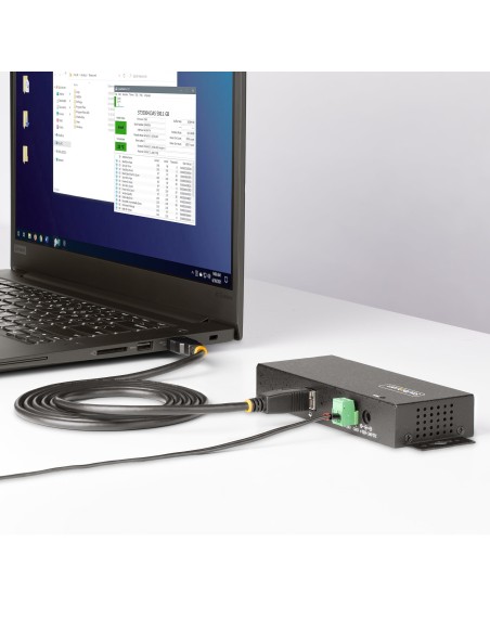 Hub USB Industrial de 7 Puertos Gestionado - Servicio Pesado - Caja de Metal - Protección ESD y Sobretensión - Montaje DIN, Par