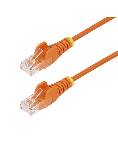 Cable de Red Ethernet CAT6 Delgado sin Enganches Naranja de 50cm - Cable RJ45 Snagless Slim 28AWG - Alambre de Cobre Puro - PoE 