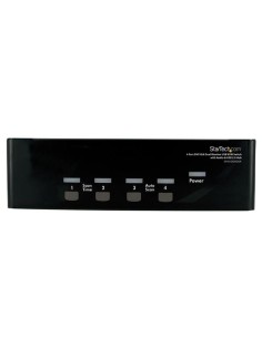Conmutador Switch KVM 4 Ordenadores 2 Monitores Dobles DVI VGA Audio Puertos USB 1920x1440