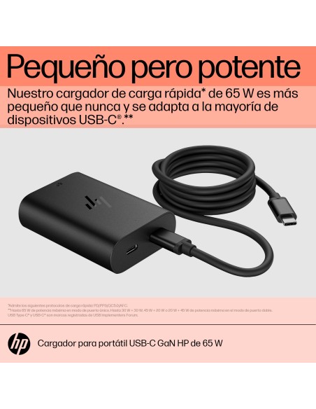Cargador para portátil de con USB-C GaN de 65 W