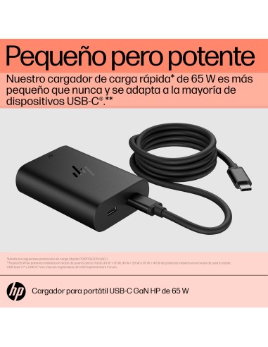 Cargador para portátil de con USB-C GaN de 65 W