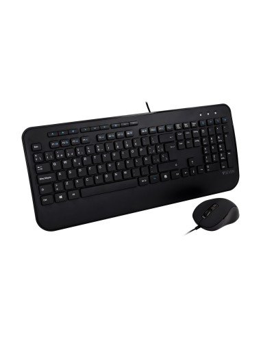 Teclado USB de tamaño completo con reposamuñecas y combo de ratón para ambidiestros - ES