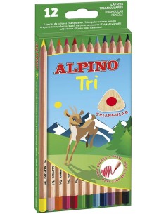 ESTUCHE 12 LAPICES DE COLORES ALPINO TRI COLORES SURTIDOS