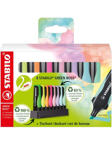 GREEN BOSS marcador 8 pieza(s) Punta cónica Multicolor