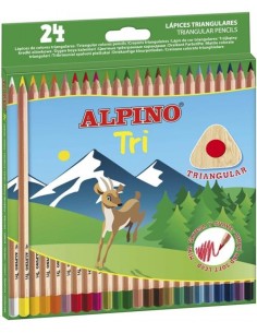 ESTUCHE 24 LAPICES DE COLORES ALPINO TRI COLORES SURTIDOS