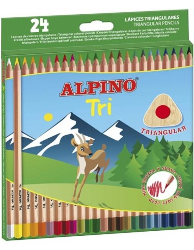 ESTUCHE 24 LAPICES DE COLORES ALPINO TRI COLORES SURTIDOS