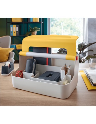 61250019 caja de almacenaje Rectangular Acrilonitrilo butadieno estireno (ABS) Blanco, Amarillo