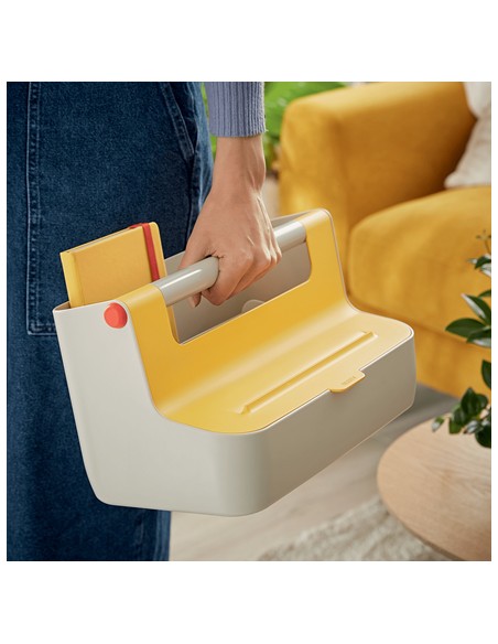 61250019 caja de almacenaje Rectangular Acrilonitrilo butadieno estireno (ABS) Blanco, Amarillo