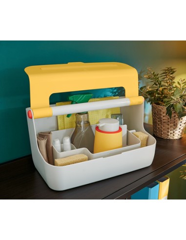 61250019 caja de almacenaje Rectangular Acrilonitrilo butadieno estireno (ABS) Blanco, Amarillo