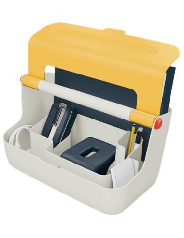 61250019 caja de almacenaje Rectangular Acrilonitrilo butadieno estireno (ABS) Blanco, Amarillo