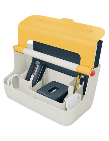 61250019 caja de almacenaje Rectangular Acrilonitrilo butadieno estireno (ABS) Blanco, Amarillo