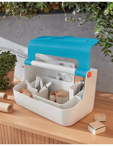 61250061 caja de almacenaje Rectangular Acrilonitrilo butadieno estireno (ABS) Azul, Blanco