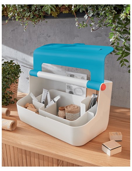 61250061 caja de almacenaje Rectangular Acrilonitrilo butadieno estireno (ABS) Azul, Blanco