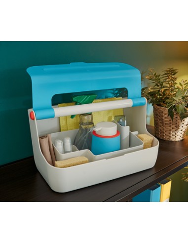 61250061 caja de almacenaje Rectangular Acrilonitrilo butadieno estireno (ABS) Azul, Blanco