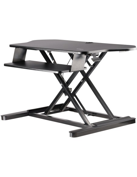 Convertidor Escritorio de Pie y Sentado de Esquina - con Bandeja para Teclado - con Superficie de 89cm x 53cm - Escritorio Ergon
