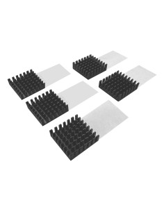 HS-M2SSD-07 sistema de refrigeración para ordenador M.2 NVMe SSD Disipador térmico/Radiador Negro 5 pieza(s)