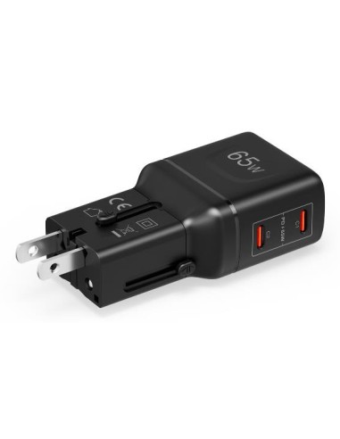 MULTIPLUGSL65W cargador de dispositivo móvil Auriculares, Smartphone, Tableta Negro Corriente alterna Carga rápida Interior