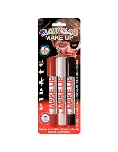 PLAYCOLOR BARRAS DE MAQUILLAJE MAKE UP THEMATICS PIRATE COLORES SURTIDOS -BLISTER DE 3-